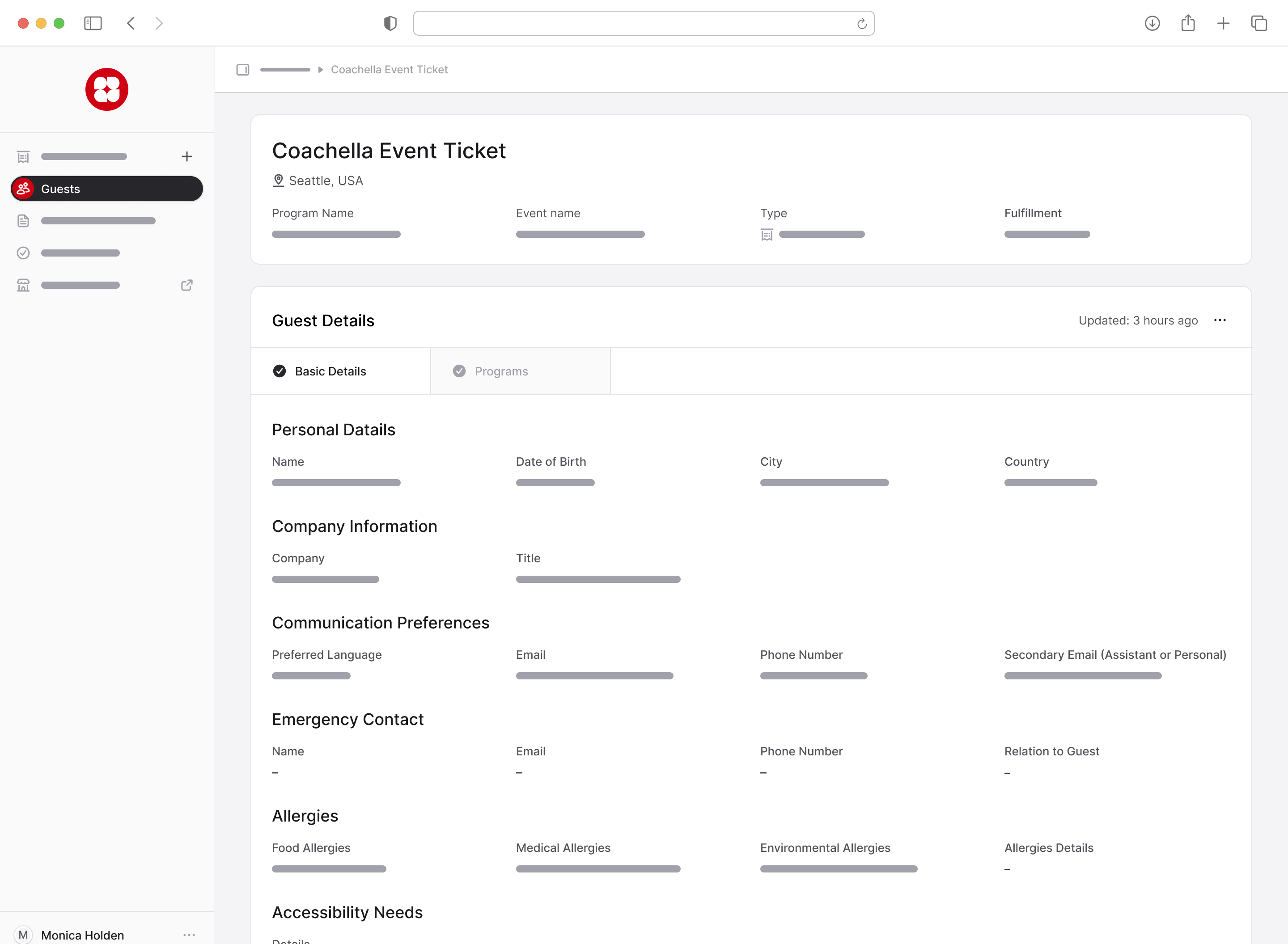 Sample image of HostedSeats guest feature